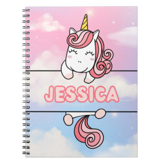 Personalisiert Jessica Unicorn Girlie Notebook Notizblock