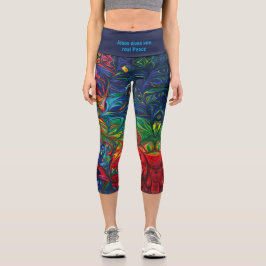 Personalisiert | JESUS REAL PEACE | Abstrakte Prin Capri Leggings