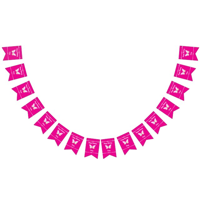 Personalisiert Jewel Butterfly Bunting Wimpelkette (Alle)