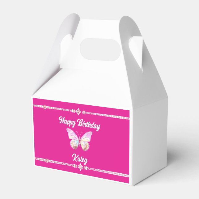 Personalisiert Jewel Butterfly Paper Gefälligkeits Geschenkschachtel (Vorderseite)