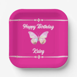 Personalisiert Jewel Butterfly Paper Plate Pappteller