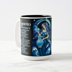 Personalisiert Jewel Galaxy Zodiac Aquarius Zweifarbige Tasse