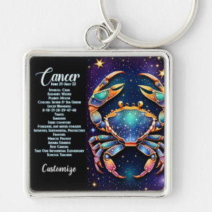 Personalisiert Jewel Galaxy Zodiac Cancer Schlüsselanhänger