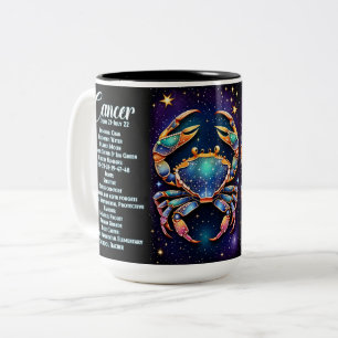 Personalisiert Jewel Galaxy Zodiac Cancer Zweifarbige Tasse