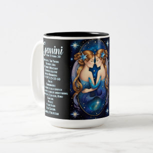 Personalisiert Jewel Galaxy Zodiac Gemini Zweifarbige Tasse