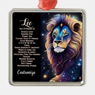 Personalisiert Jewel Galaxy Zodiac Leo Ornament Aus Metall