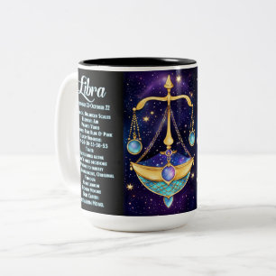 Personalisiert Jewel Galaxy Zodiac Libra Zweifarbige Tasse