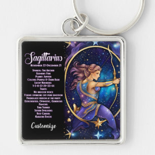 Personalisiert Jewel Galaxy Zodiac Sagittarius Schlüsselanhänger