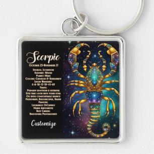 Personalisiert Jewel Galaxy Zodiac Scorpio Schlüsselanhänger