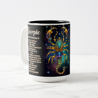 Personalisiert Jewel Galaxy Zodiac Scorpio Zweifarbige Tasse