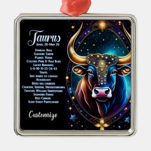 Personalisiert Jewel Galaxy Zodiac Taurus Ornament Aus Metall