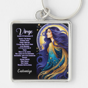 Personalisiert Jewel Galaxy Zodiac Virgo Schlüsselanhänger