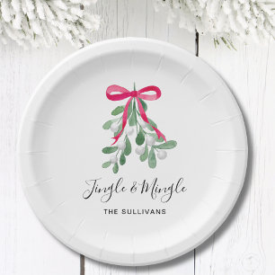 Personalisiert Jingle and MIngle Christmas Pappteller