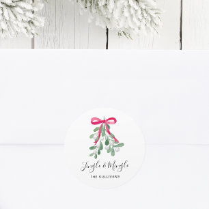 Personalisiert Jingle and MIngle Christmas Runder Aufkleber