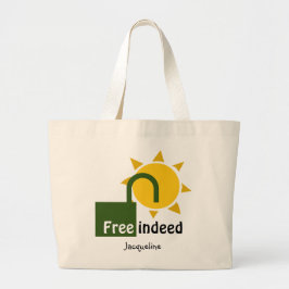 Personalisiert John 8:36 FREE INDEED Christlich Jumbo Stoffbeutel