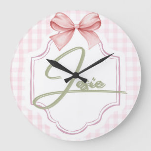 Personalisiert Josie Baby Girl Kinderzimmer Bow&Gi Große Wanduhr
