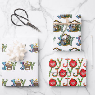 Personalisiert Joy Baby Jesus Religiöse Weihnachte Geschenkpapier Set