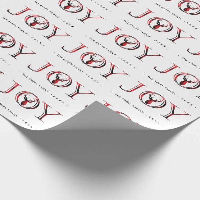 Personalisiert Joy Elegante Weihnachten Geschenkpapier (Ecke)