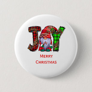 Personalisiert Joy Gnomes Frohe Weihnachten  Button