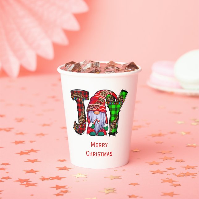 Personalisiert Joy Gnomes Frohe Weihnachten Pappbecher (Insitu)