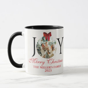 PERSONALISIERT JOY MERRY CHRISTMAS FOTO Kaffee Tasse