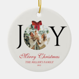 PERSONALISIERT JOY MERRY CHRISTMAS FOTO KERAMIK ORNAMENT