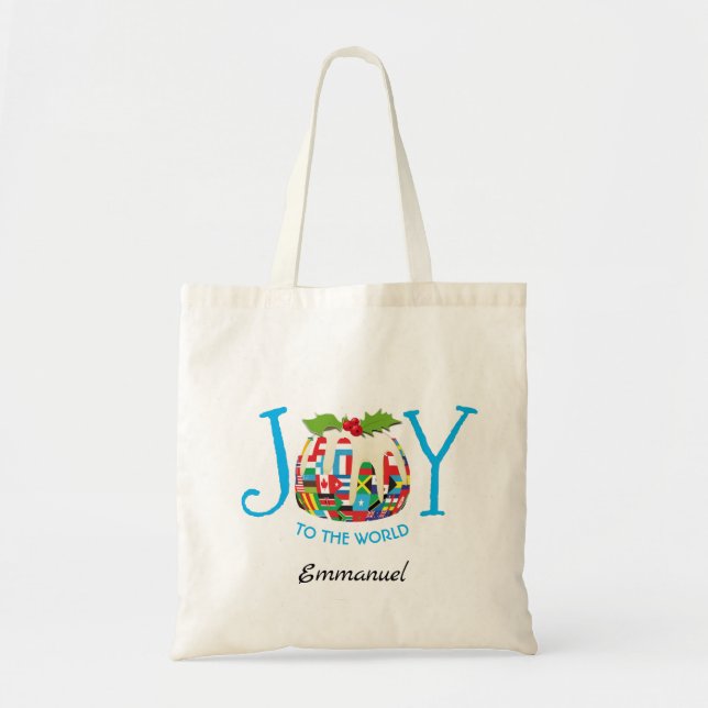 Personalisiert | JOY TO THE WORLD Flag Tragetasche (Vorne)