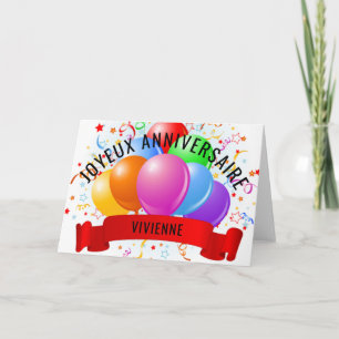 Personalisiert Joyeux Anniversaire Französischer G Karte