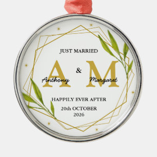 Personalisiert Just Married Gift Mr. & Mrs. Weddin Ornament Aus Metall