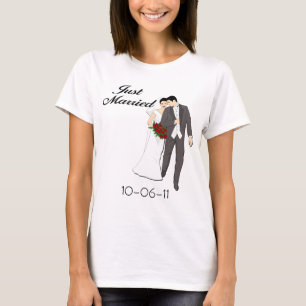 Personalisiert Just Married T - Shirt