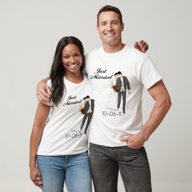 Personalisiert Just Married T - Shirt (Unisex)