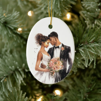 Personalisiert Just Married Wedple Keramik Ornament