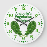 Personalisiert Kale Vegetarian Kitchen Clock mit M