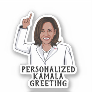 Personalisiert Kamala Greeting Aufkleber