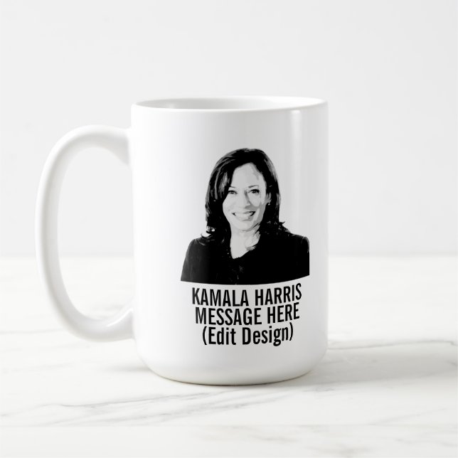 Personalisiert Kamala Harris Kaffeetasse (Links)