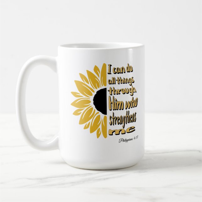 Personalisiert kann ich alles machen Sonnenblumen  Kaffeetasse (Links)