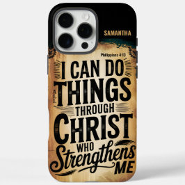 Personalisiert kann ich alles Vintag Christlich ma iPhone 16 Pro Max Hülle