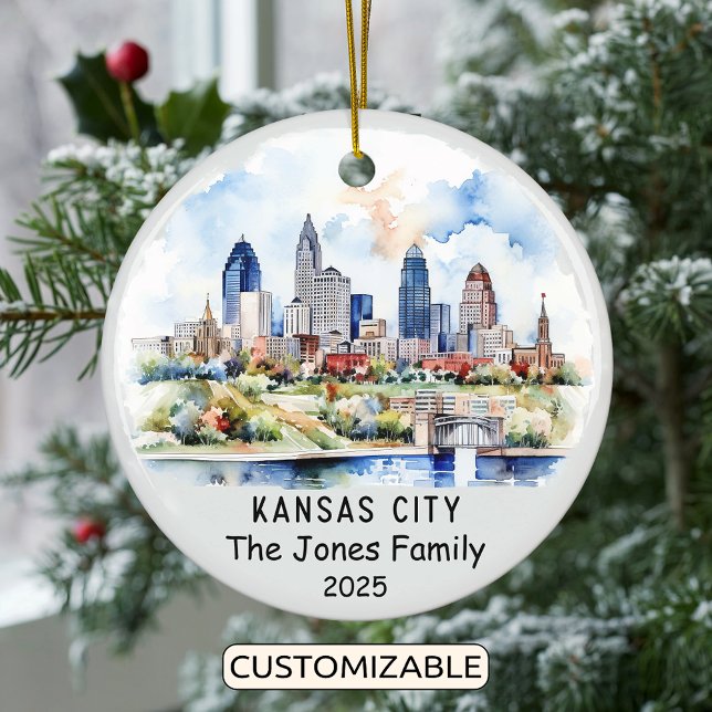 Personalisiert Kansas City Ornament, Kansas Keramik Ornament (Von Creator hochgeladen)