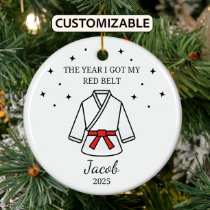 Personalisiert Karate Roter Gürtel, Taekwondo Outf Keramik Ornament