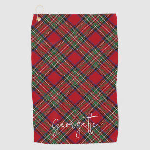 Personalisiert Kariert Red Green Rustic Stewart Ta Golfhandtuch