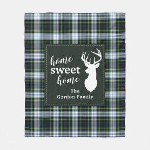 Personalisiert Kariert Sweet Zuhause Tartan Clan G Fleecedecke
