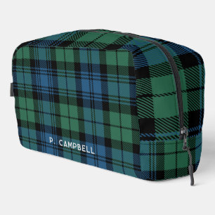 Personalisiert Karierter Campbell Green Blue Tarta Waschbeutel
