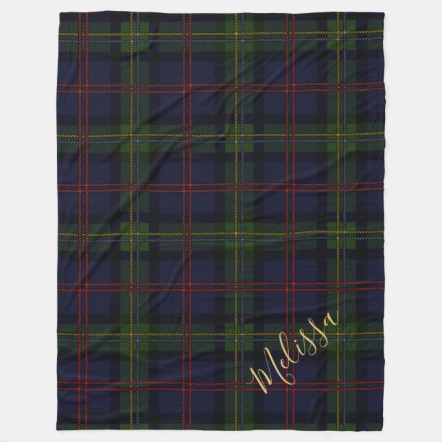 Personalisiert Karierter Clan Malcolm Tartan Fleecedecke (Vorderseite)