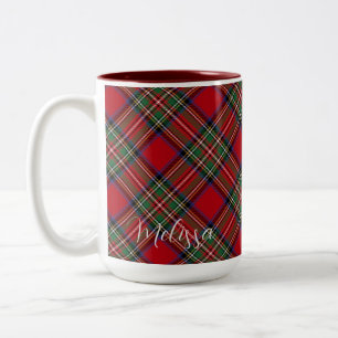 Personalisiert Karierter Clan Stewart Red Green Ta Zweifarbige Tasse