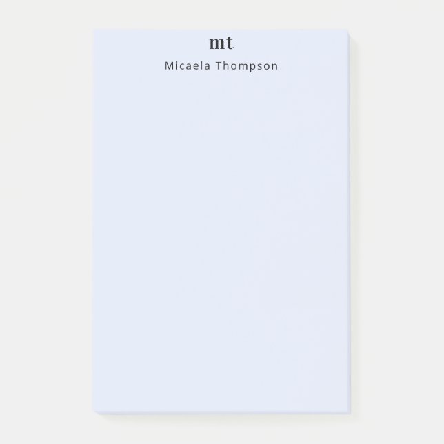 Personalisiert kaum Lila + Initialen Post-it Klebezettel (Vorderseite)