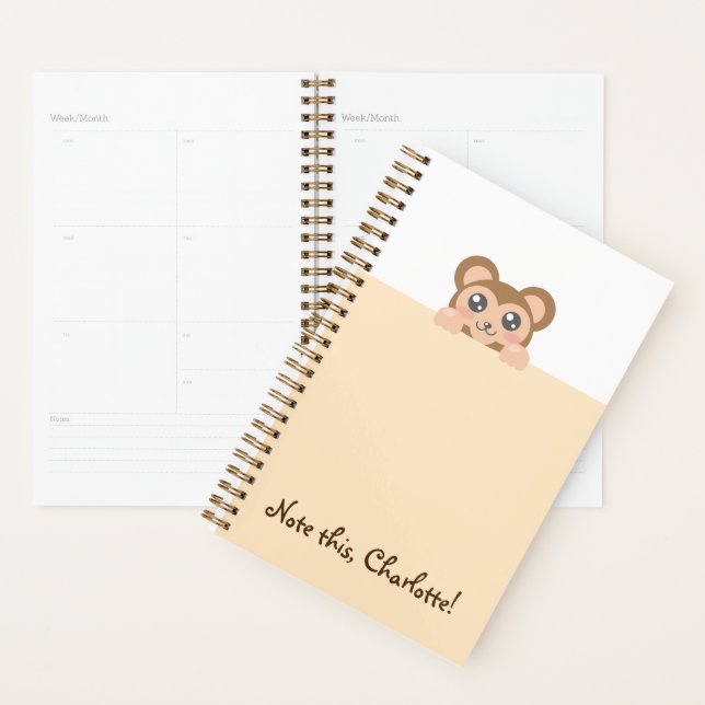 Personalisiert Kawaii Animal - Affe Planer (Anzeige)