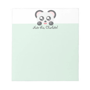Personalisiert Kawaii Animal - Panda Notizblock