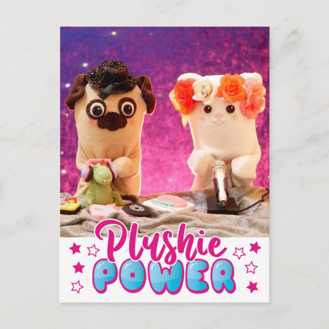 Personalisiert Kawaii Niedlich Plushie Power Plush Postkarte (Vorderseite)
