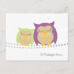 Personalisiert Kawaii Owl Postkarte