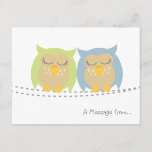 Personalisiert Kawaii Owl Postkarte